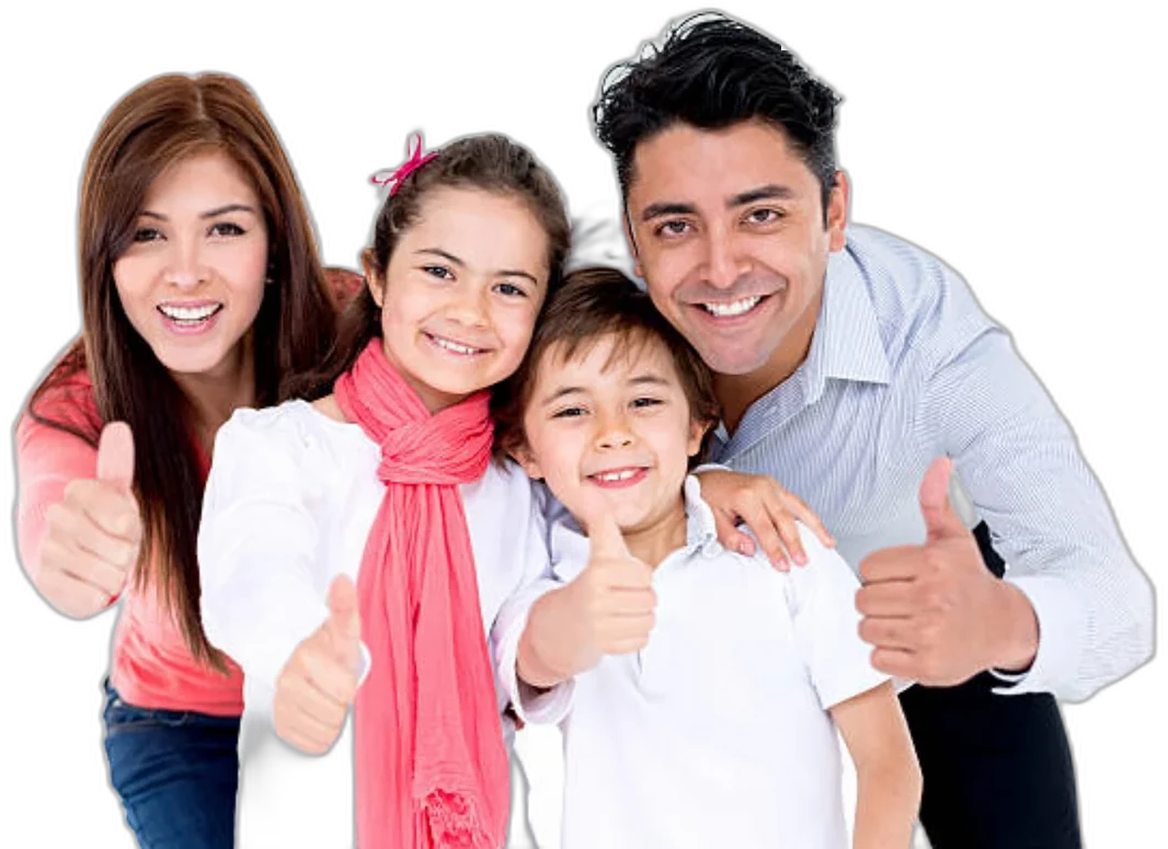 Happy family — parents with their children